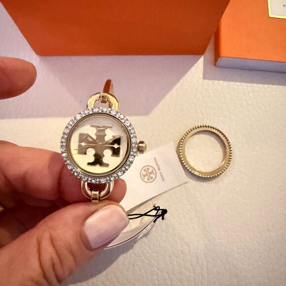NEW TORY BURCH The Miller Gold-Tone Stainless Bangle Bracelet Watch TBW6015 - Picture 7 of 8
